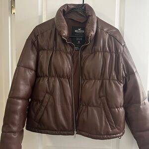 Hollister Vegan Leather Puffer Jacket